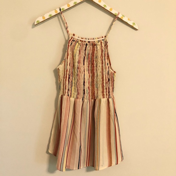 Striped Flowy Ruched Tank Top - Picture 3 of 4